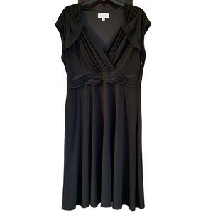 Kasper Dress 14 LBD Black Capsule Wardrobe Date Night Wedding Guest Empire
